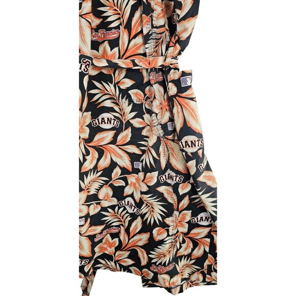 San Francisco Giants Rayon Spooner Aloha Robe L/XL Cotton Hawaiian Floral Black - Picture 10 of 14